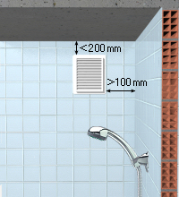 Boca de extracção em casa de banho ou WC de serviço